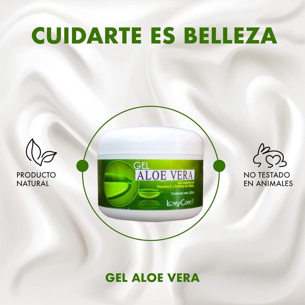 Aloe Vera + Vitamina E y Sábila, Gel After Sun Lovy Care - Reparador de Piel Hidratante. - Juveternal