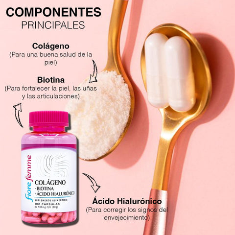 Colágeno Biotina| Ácido Hialurónico | 100 Cápsulas - Juveternal