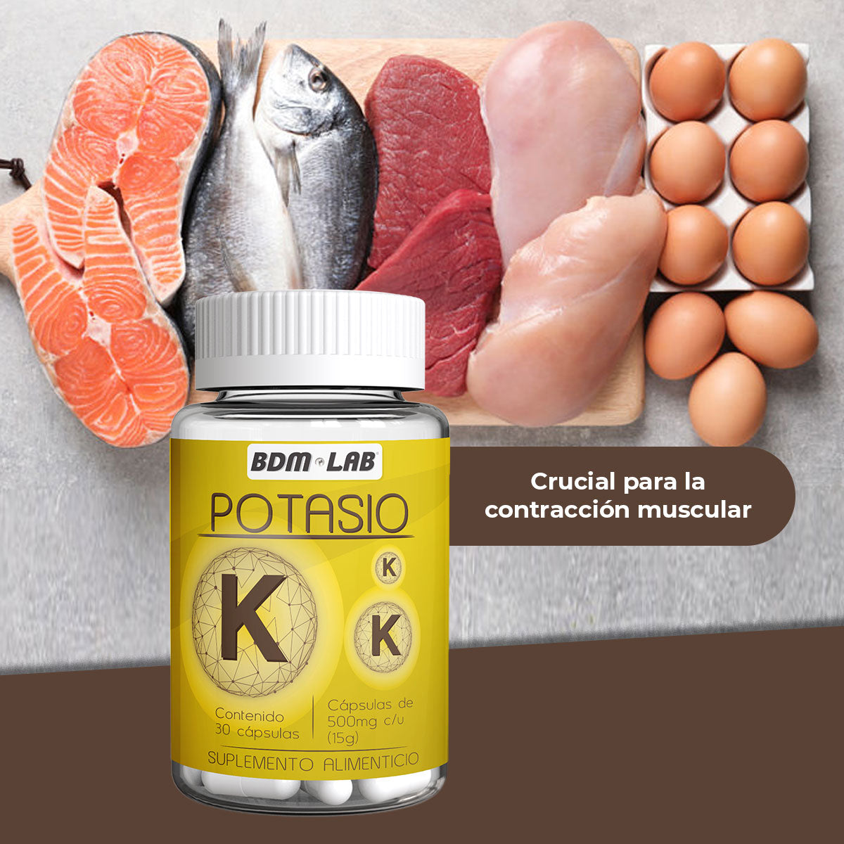 Potasio | 30 capsulas | Suplemento alimenticio
