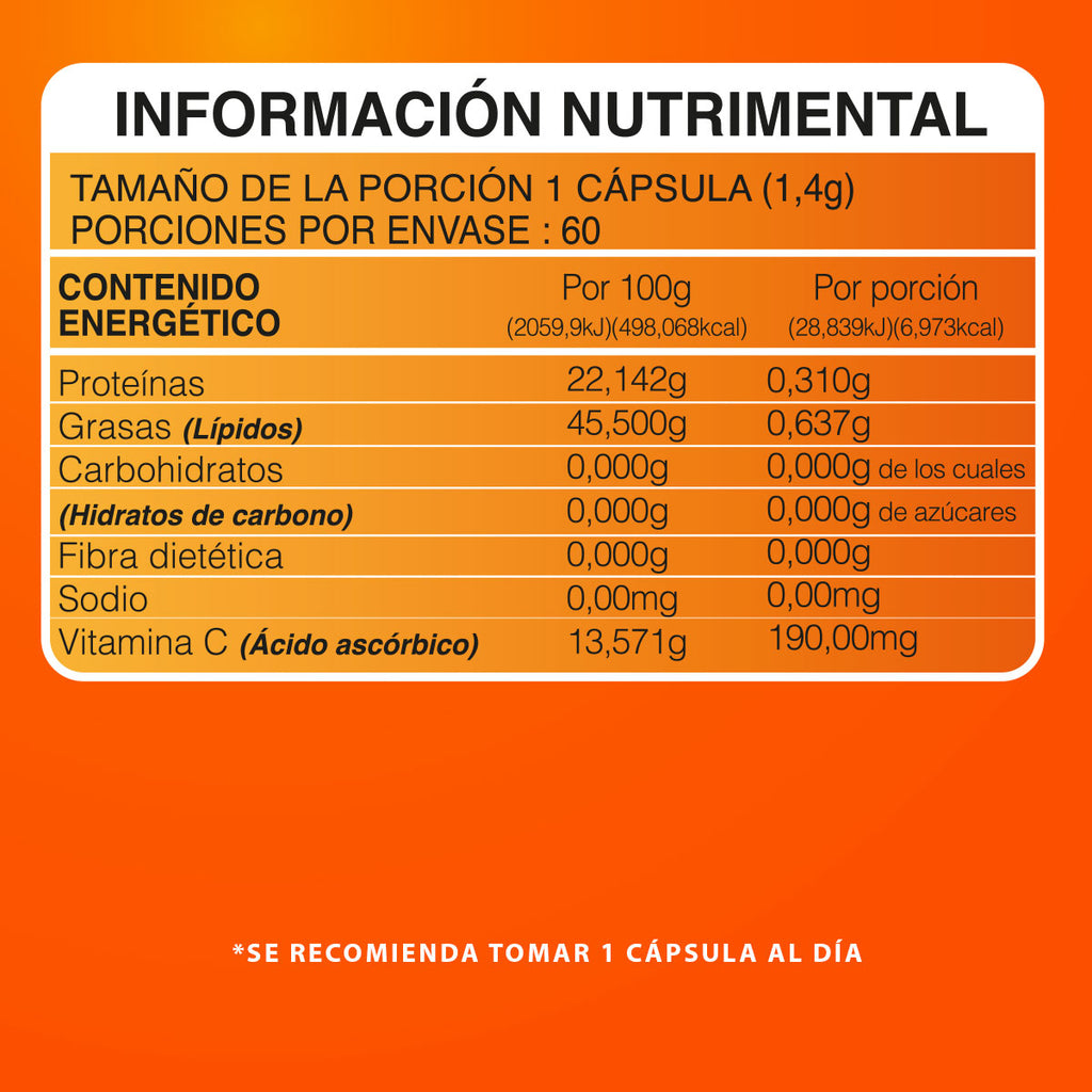 Vitamina C | Suplemento alimenticio |  60 cápsulas