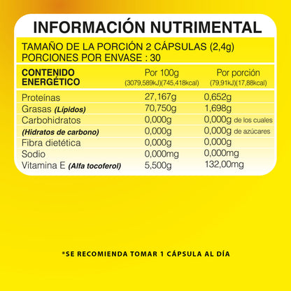 Vitamina E | Suplemento alimenticio |  60 cápsulas