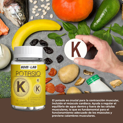 Potasio | 30 capsulas | Suplemento alimenticio