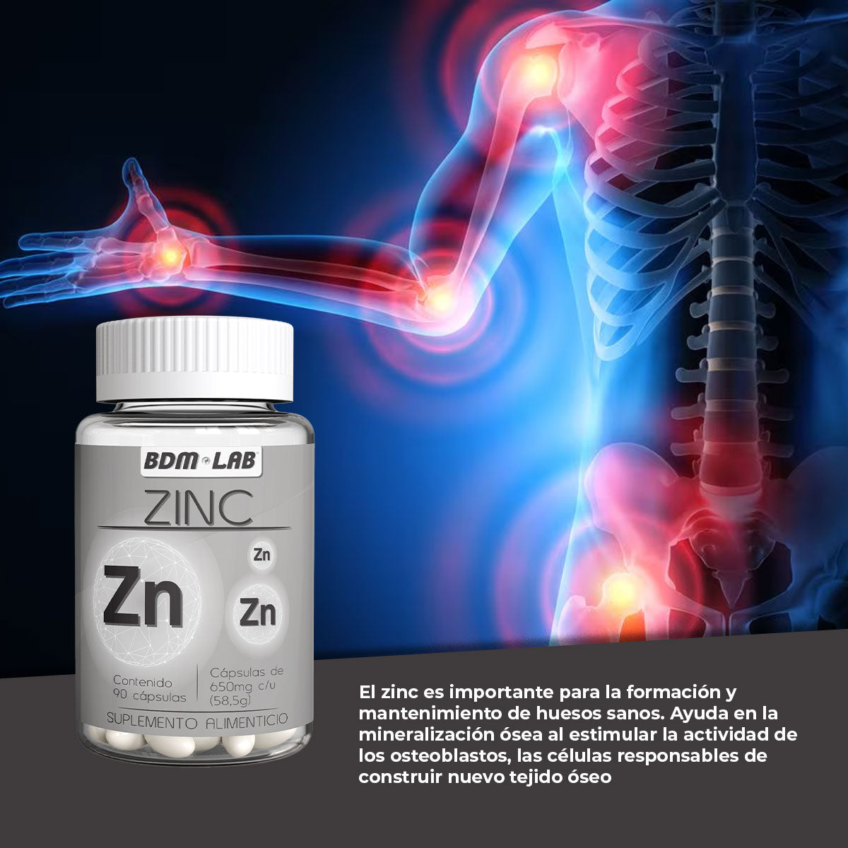 Zinc  | Suplemento alimenticio |  60 cápsulas