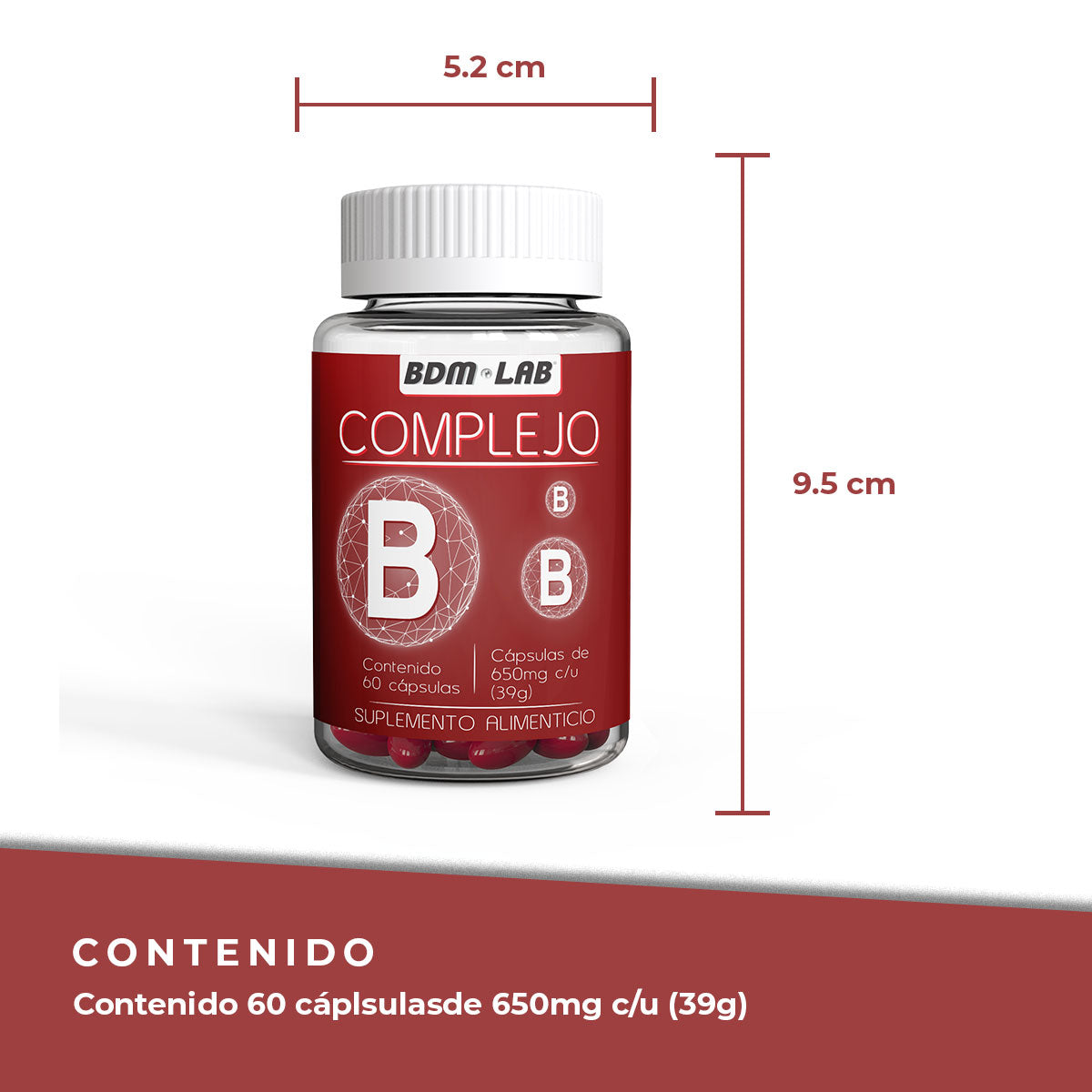 Complejo B  Suplemento alimenticio 60 cápsulas
