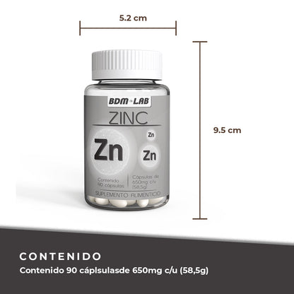 Zinc  | Suplemento alimenticio |  60 cápsulas