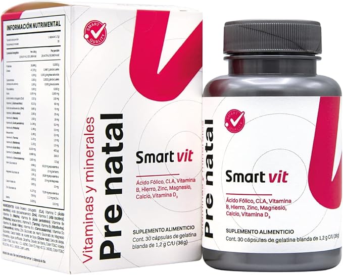 Smart Vit Vitaminas y Minerales Pre Natal Mujeres 30 capsulas Suplemento alimenticio