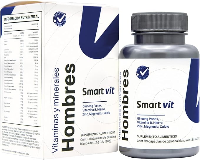 Smart Vit Vitaminas y Minerales Hombres 30 capsulas suplemento alimenticio