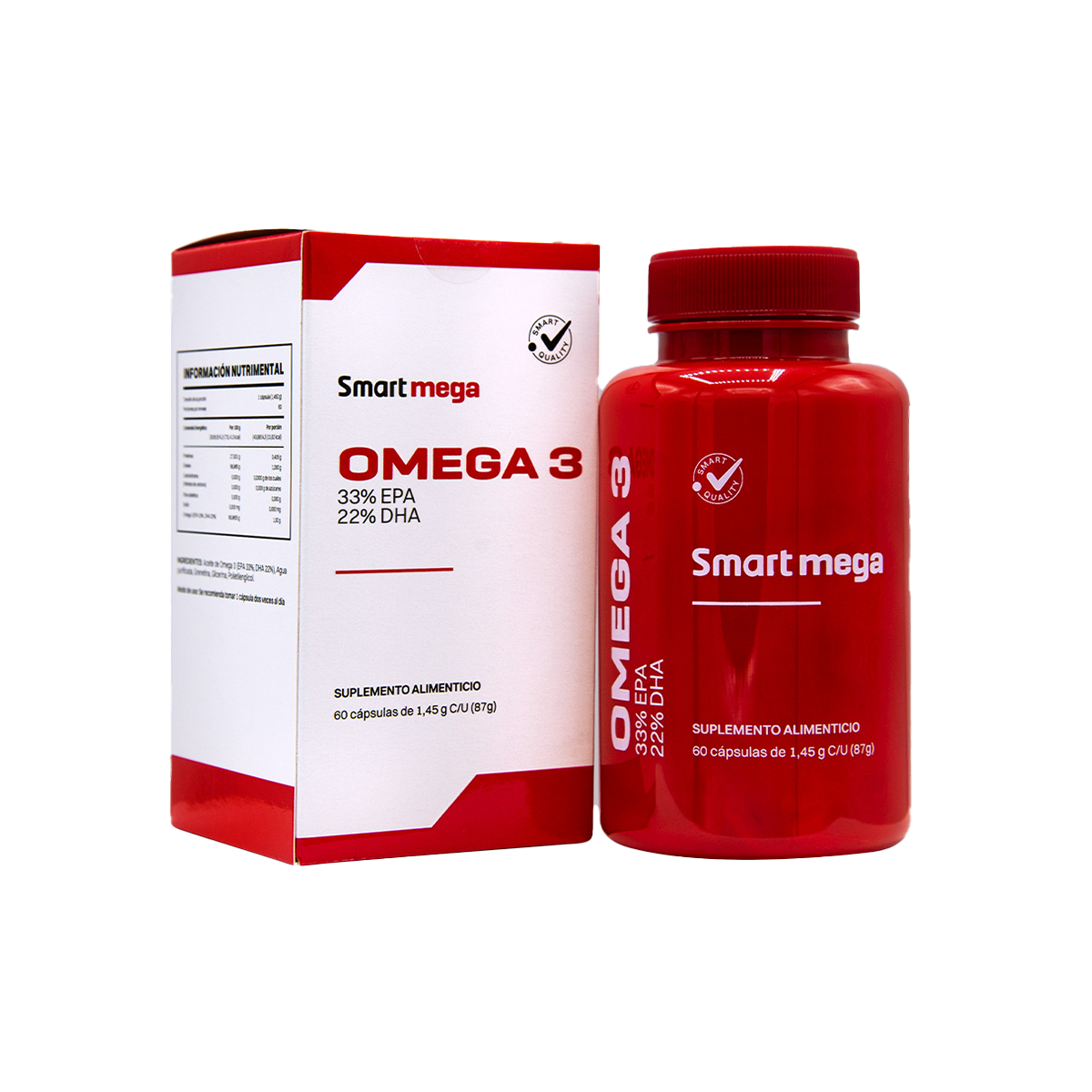 Smart Mega OMEGA 3 Suplemento alimenticio 30 cápsulas